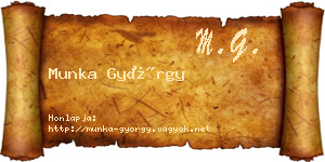 Munka György névjegykártya