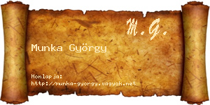 Munka György névjegykártya